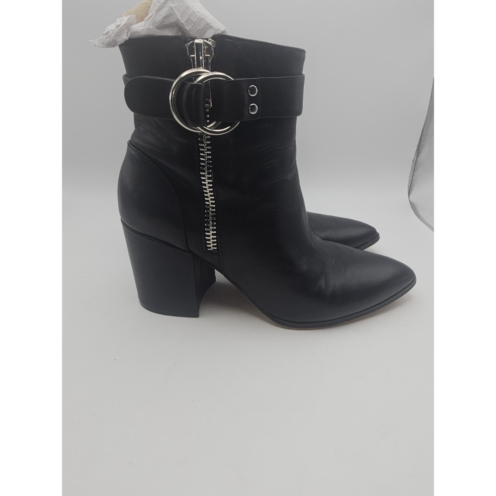Steve Madden  Black Leather Pointed Ankle Boots Women's Size 7m